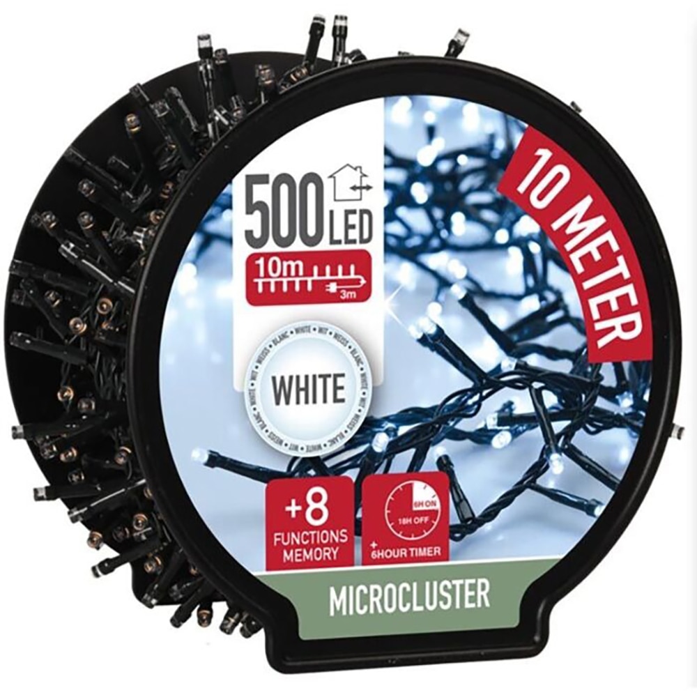 Instalatie Craciun Micro cluster interior/exterior, 500 LED-uri, 10 m, alb