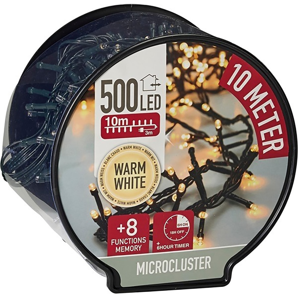 Instalatie Craciun Micro cluster interior/exterior, 500 LED-uri, 10 m, alb cald