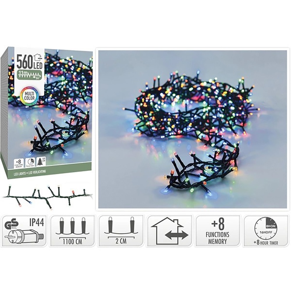 Instalatie Craciun Micro cluster interior/exterior, 560 LED-uri, 11 m, multicolor