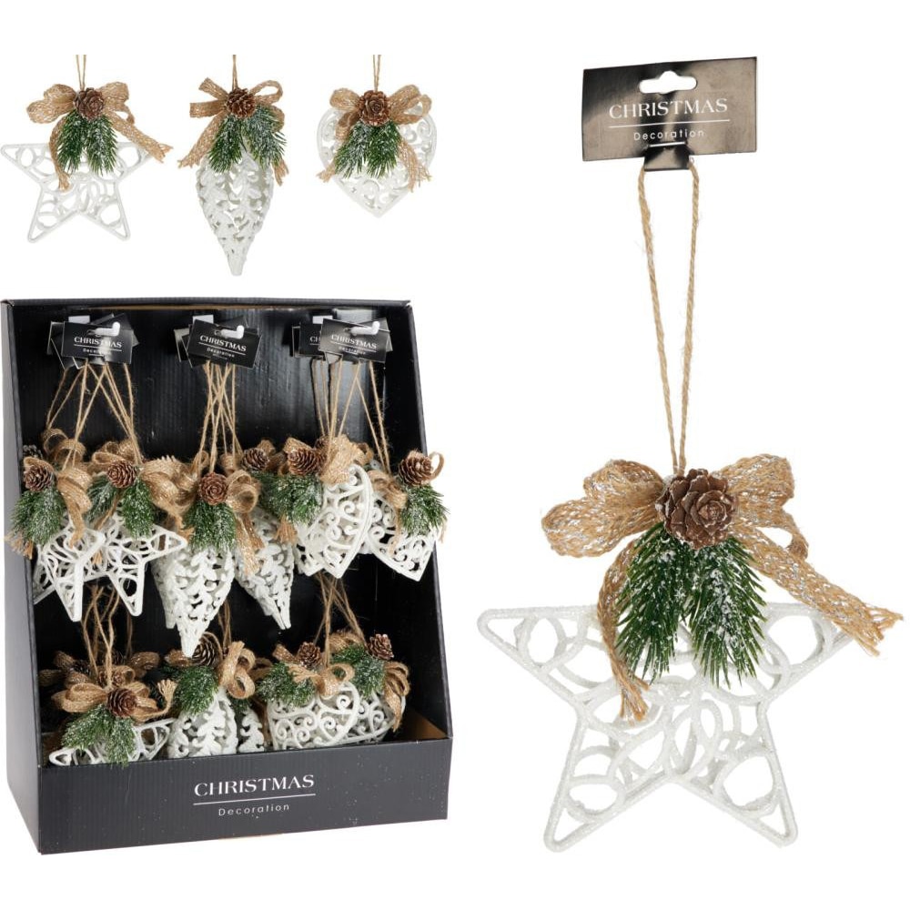 Decoratiune cu fundita, 15 cm, alb