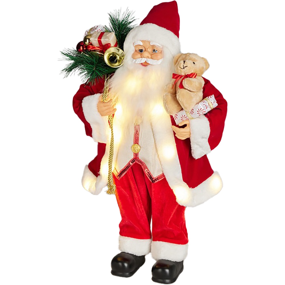 Decoratiune Mos Craciun, 60 cm, rosu