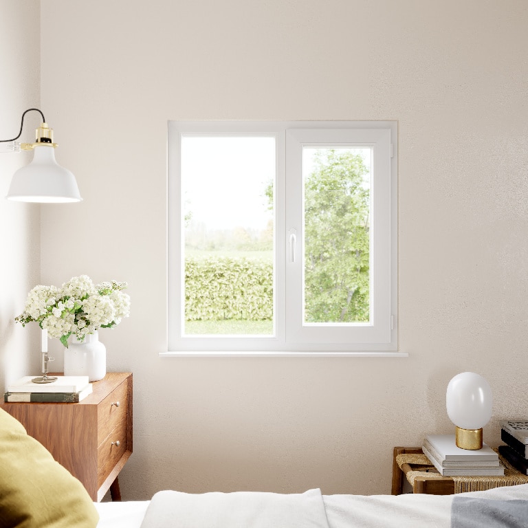 Fereastra termopan PVC, alb, 4 camere, 116 cm x 116 cm, Dreapta, Simpla deschidere