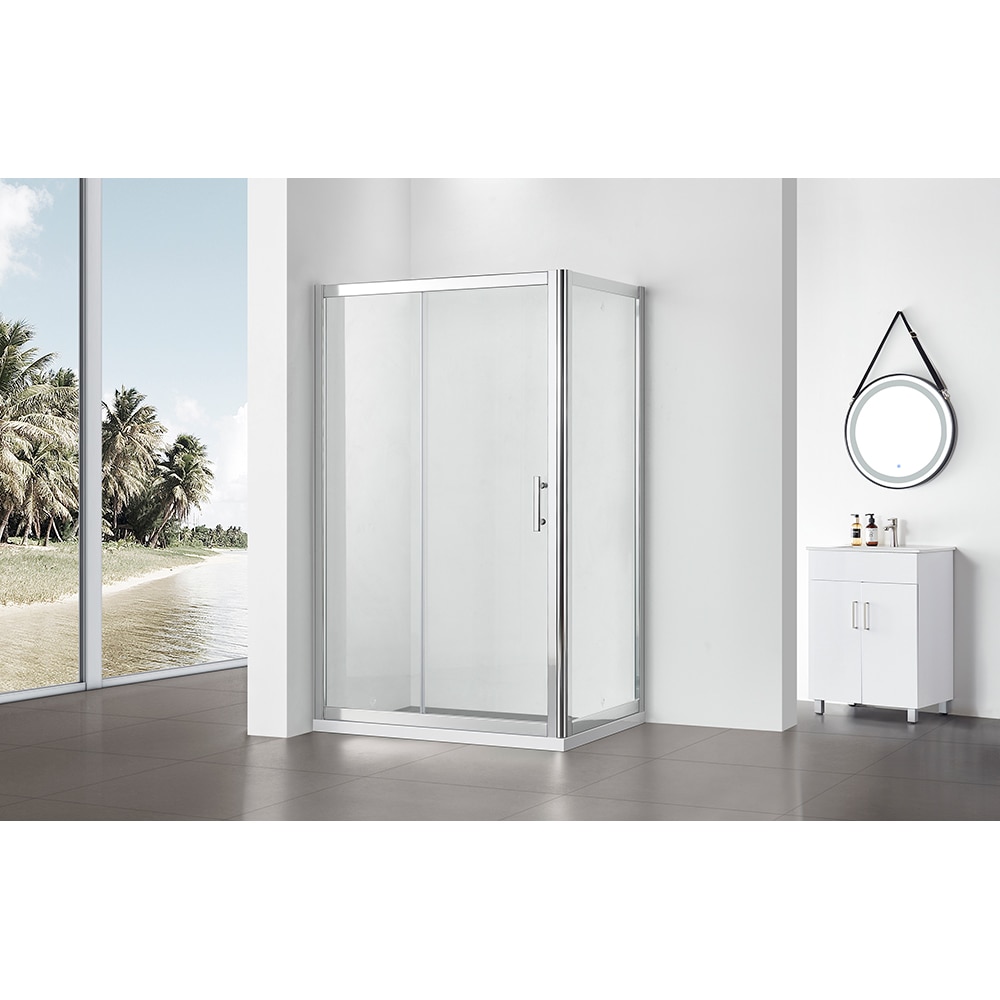 Cabina dus standard BELFORM Clear, dreptunghiulara, aluminiu, 120 x 80 x 185 cm, sticla securizata 5mm, profil crom