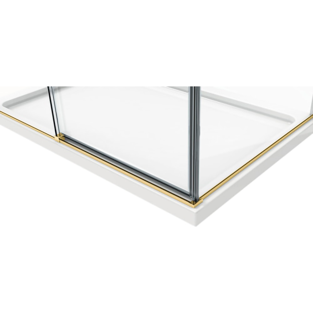 Cabina dus standard BELFORM Fortuna, patrata, aluminiu, 80 x 80 x 200 cm, sticla securizata 6mm, profil auriu