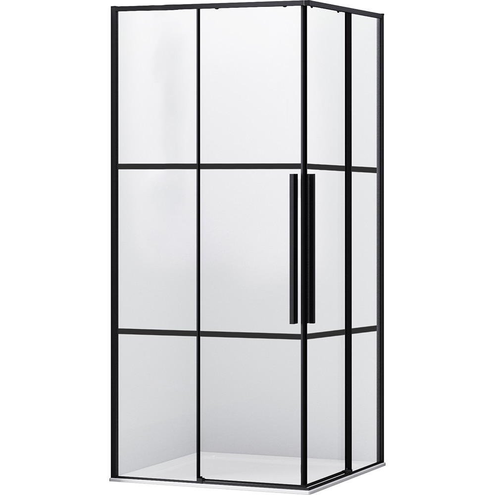 Cabina dus standard BELFORM Infinity, patrata, 90 x 90 x 200 cm, profil aluminiu, sticla securizata 6mm, negru