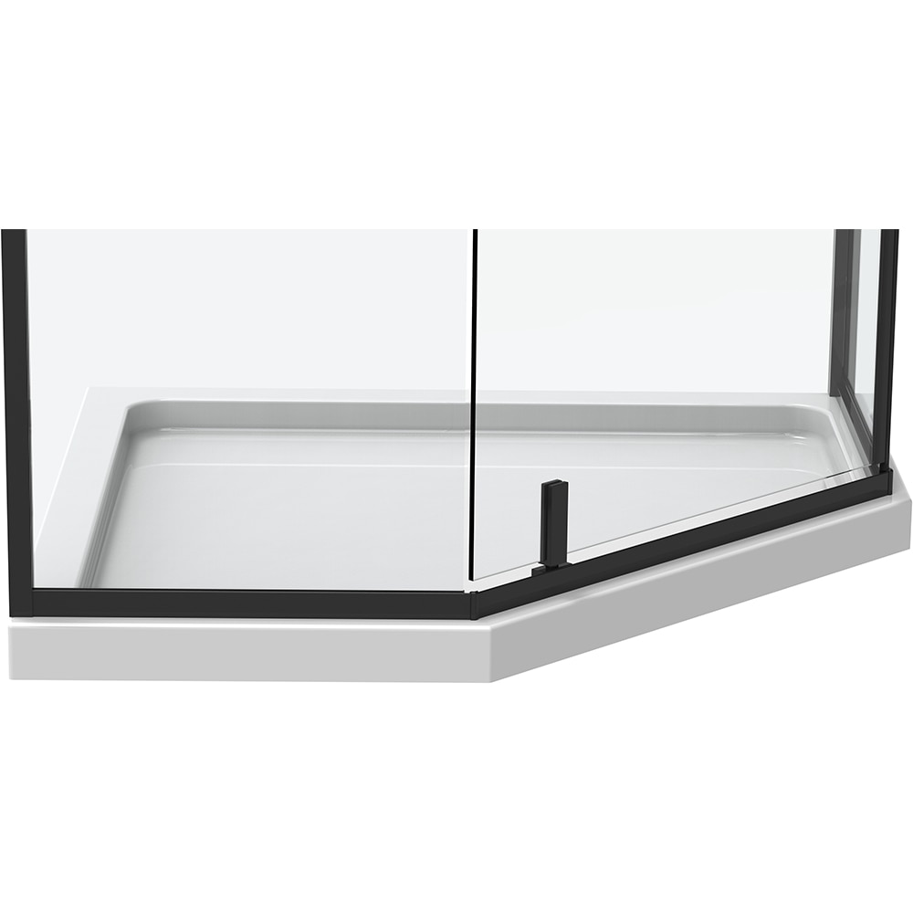 Cabina dus standard BELFORM Infinity, pentagonala, 90 x 90 x 200 cm, profil aluminiu, sticla securizata 6mm, negru