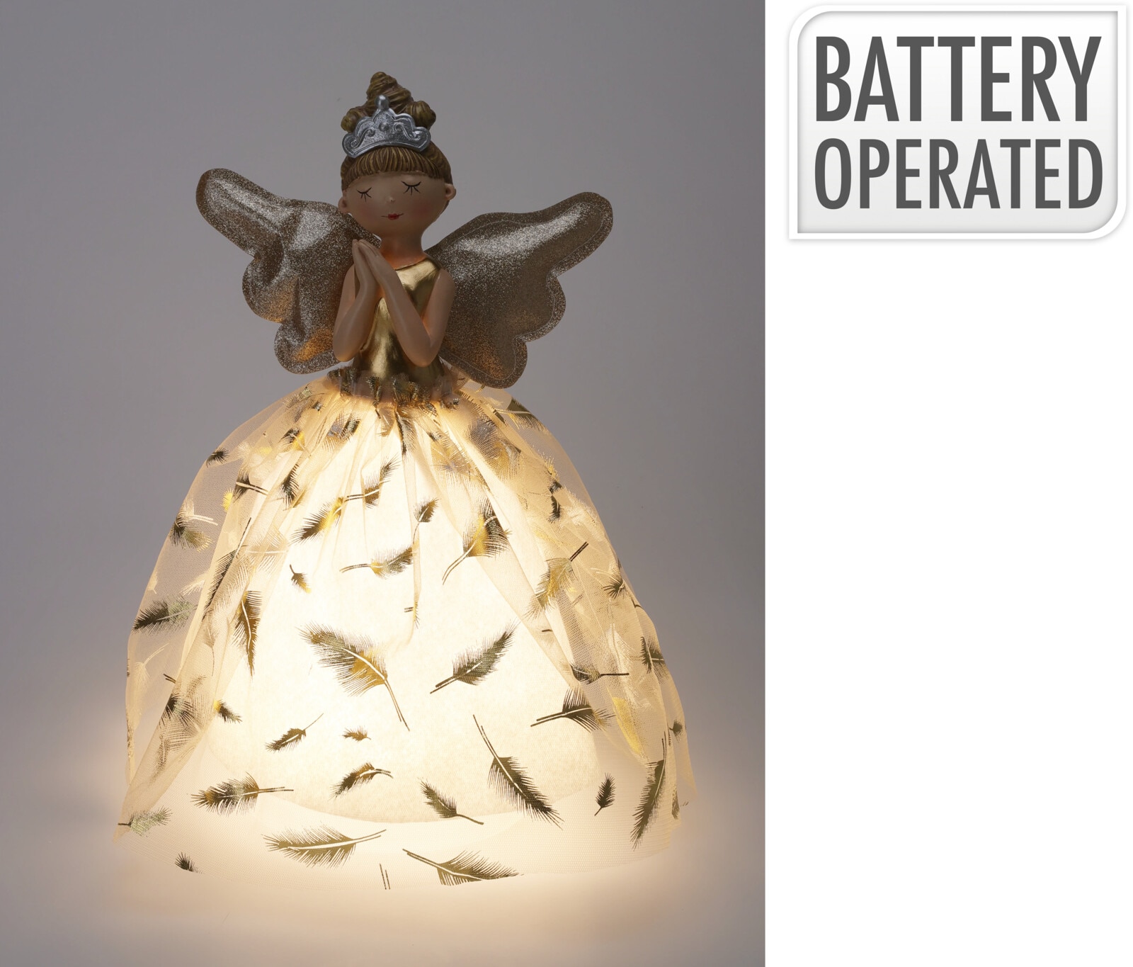 Decoratiune luminoasa Inger, 36 cm, auriu