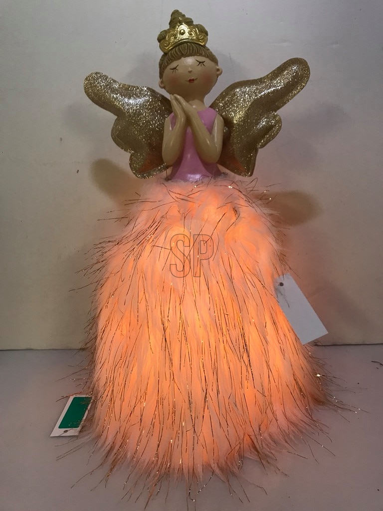 Decoratiune Craciun Inger, 22 x 36 cm, roz