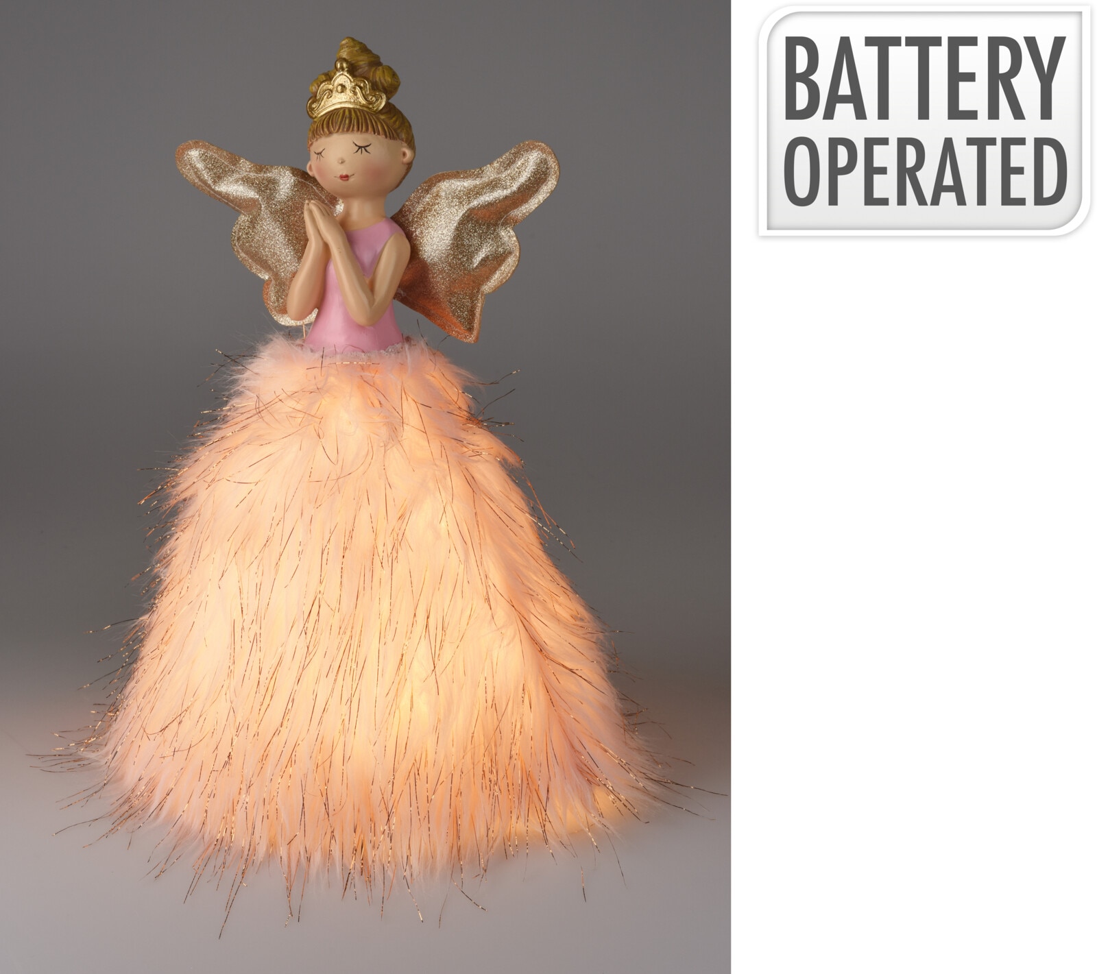 Decoratiune Craciun Inger, 22 x 36 cm, roz