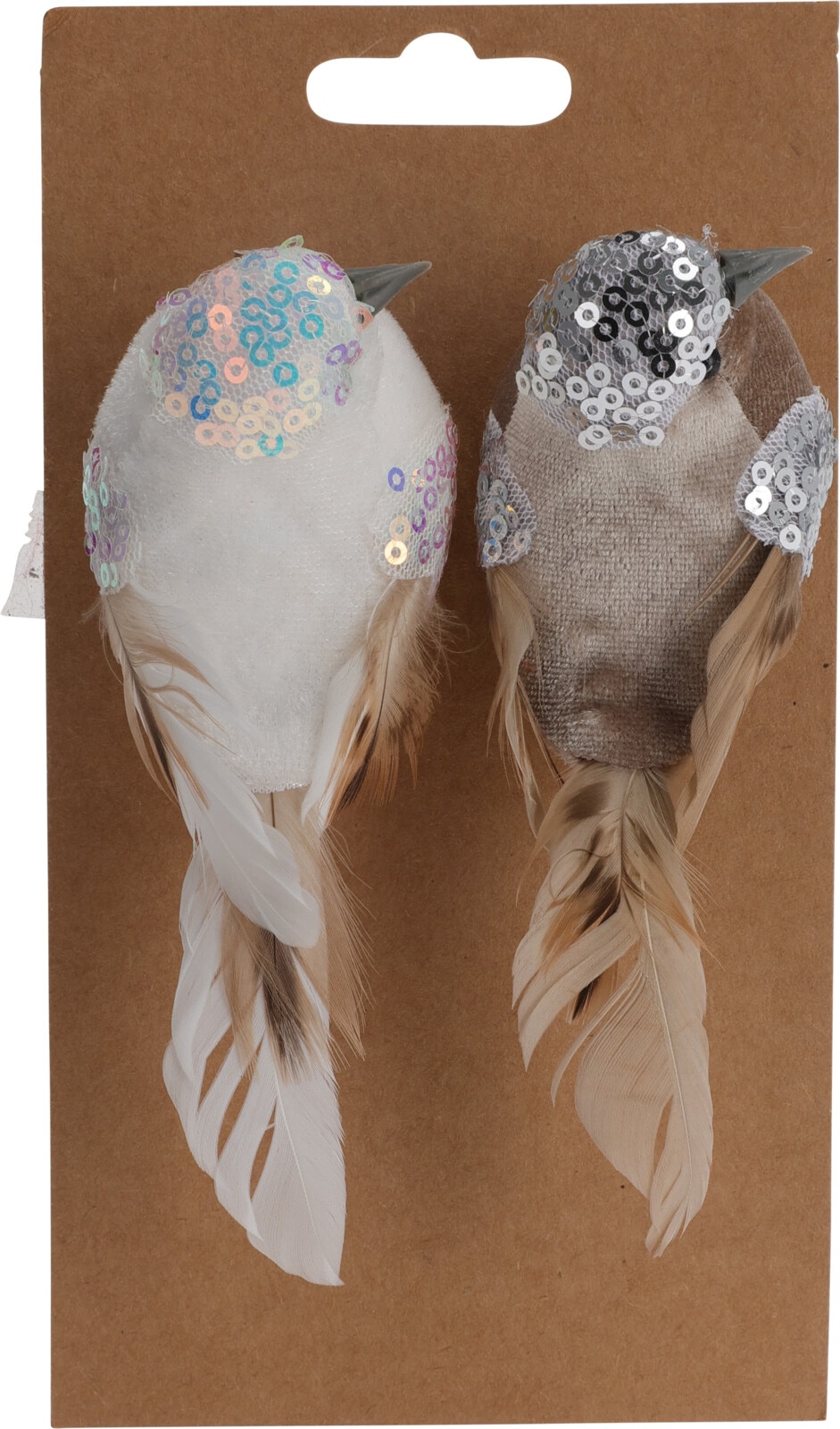 Decoratiune Craciun, model pasare, multicolor, 2 bucati