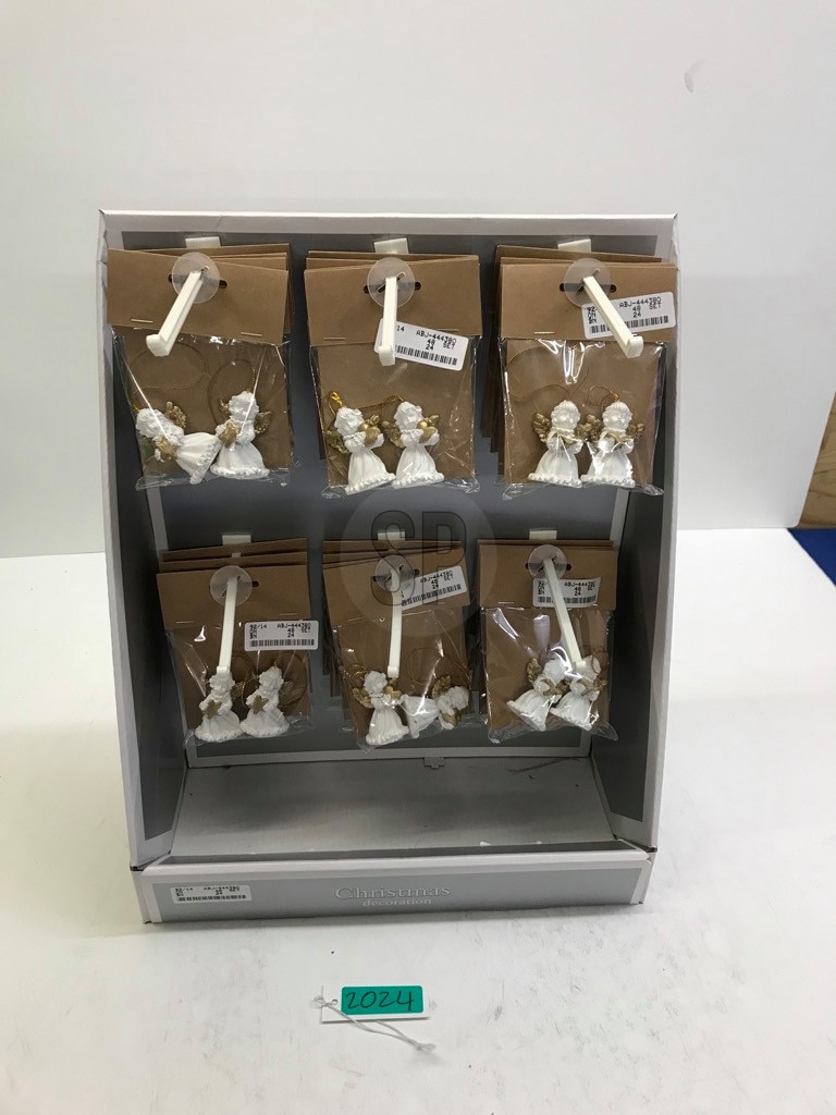 Decoratiune Craciun, model inger, 5 cm, alb, 2 bucati