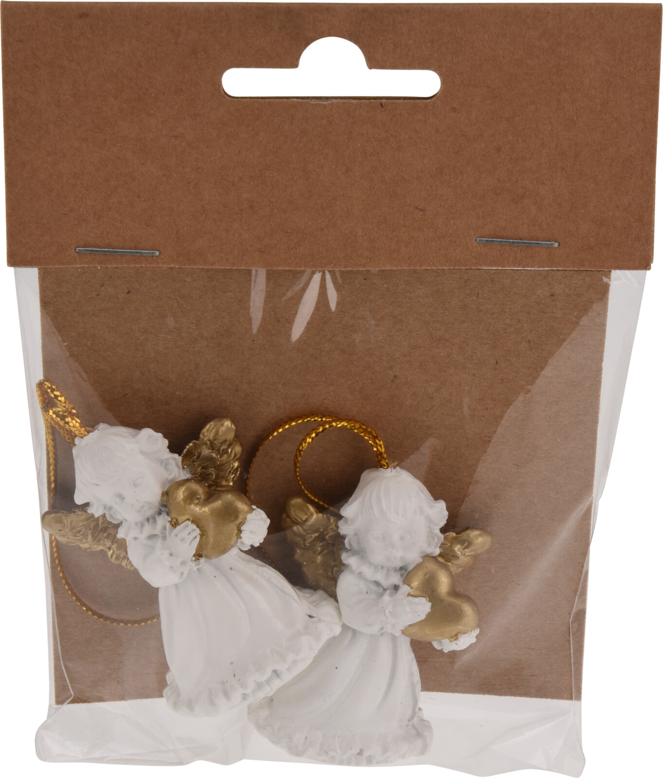 Decoratiune Craciun, model inger, 5 cm, alb, 2 bucati
