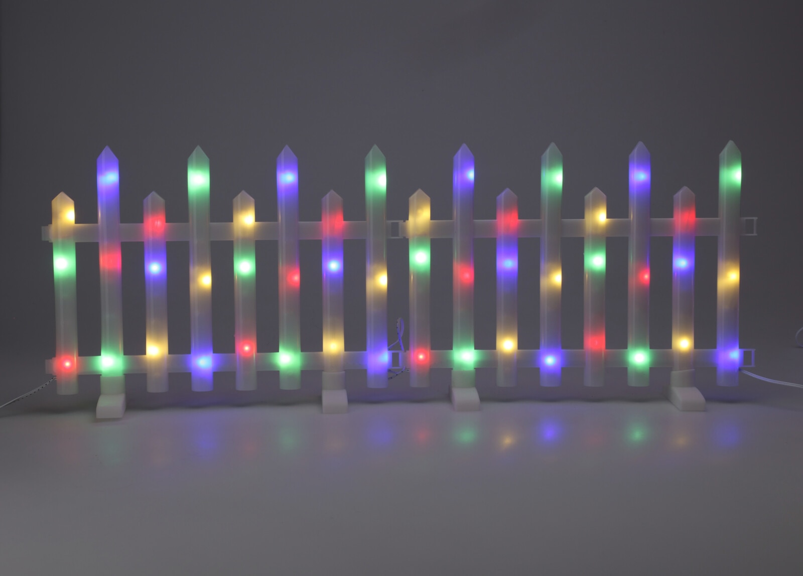 Decoratiune luminoasa, model gard, 40 x 8 x 34 cm, multicolor