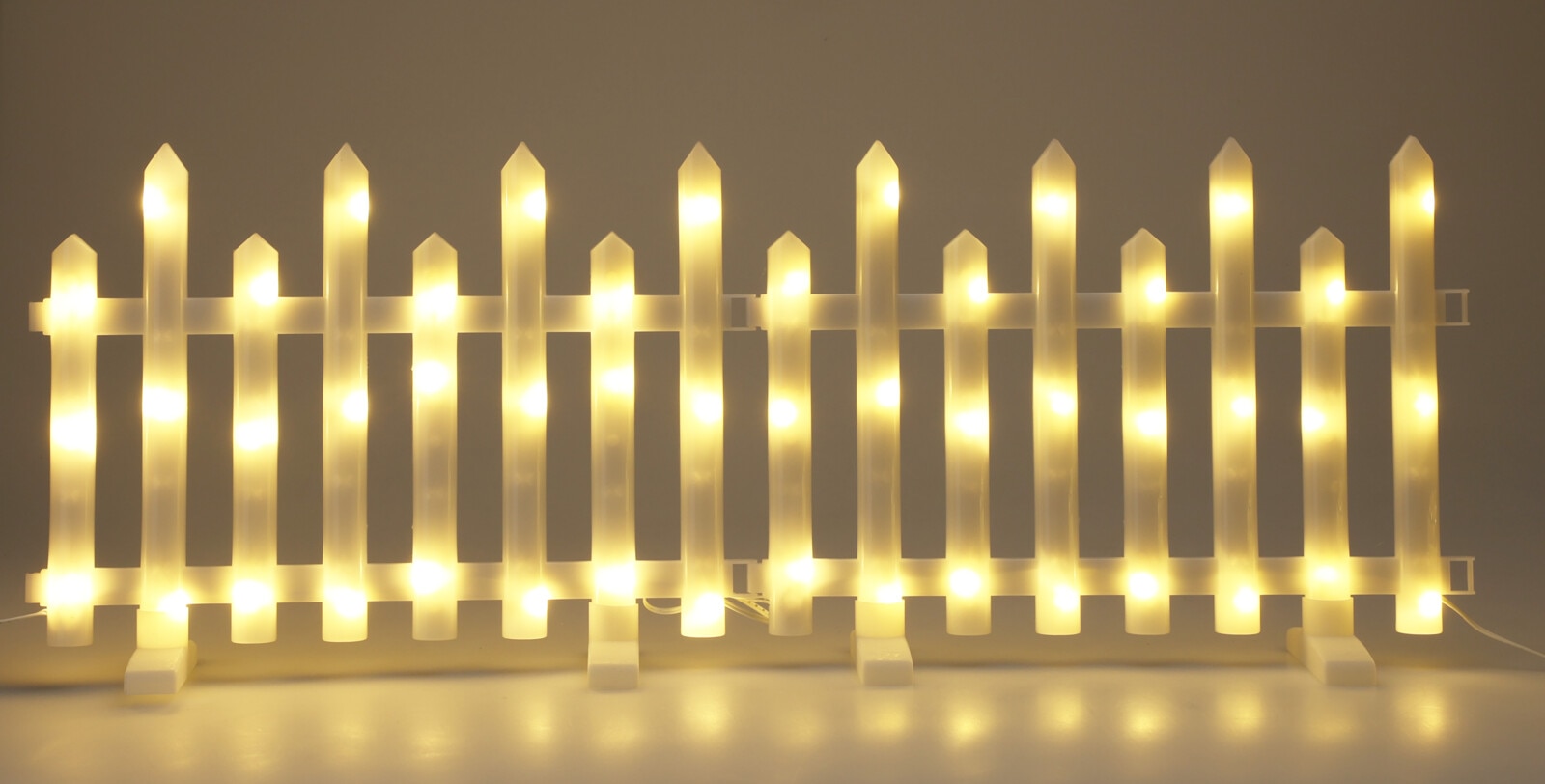 Decoratiune luminoasa, model gard, 36 cm, alb cald