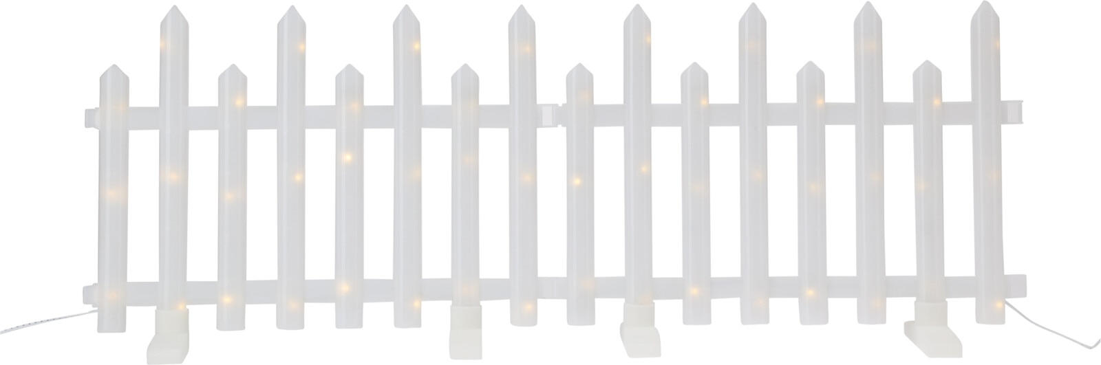 Decoratiune luminoasa, model gard, 36 cm, alb cald