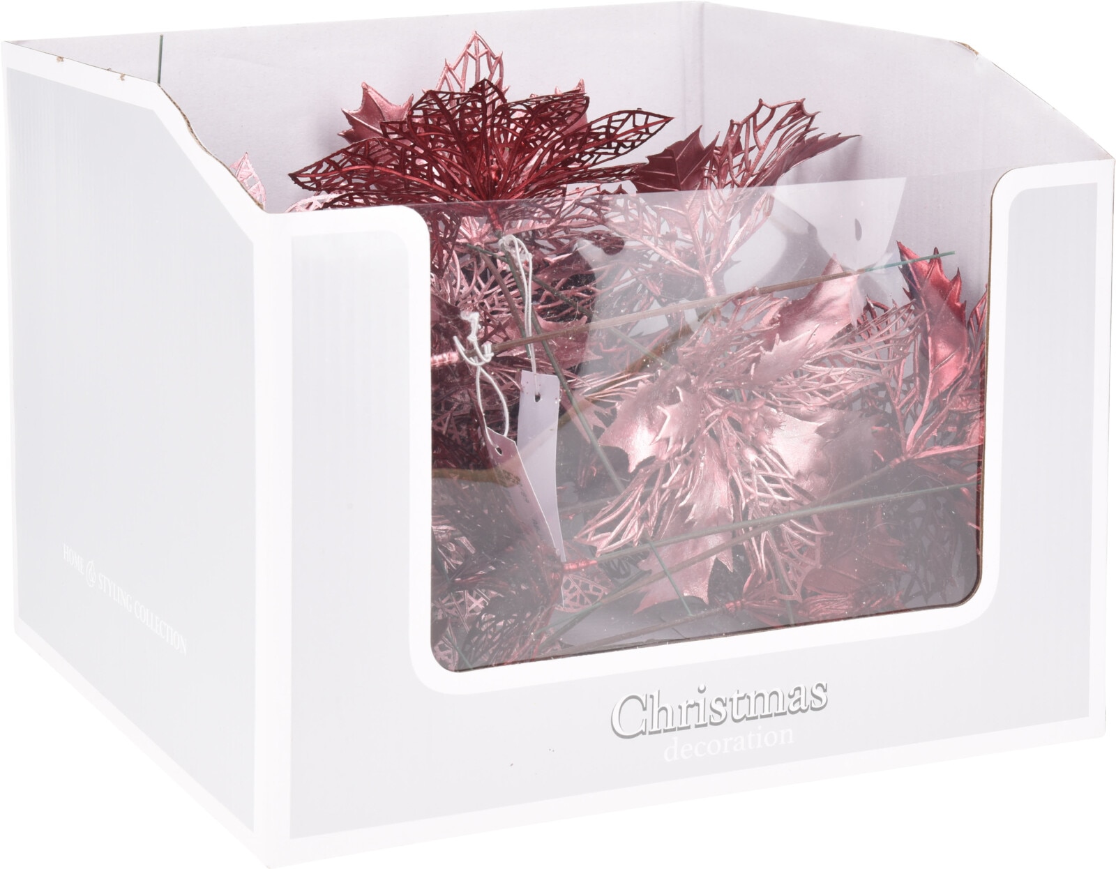 Decoratiune floare, 21cm, roz-visiniu