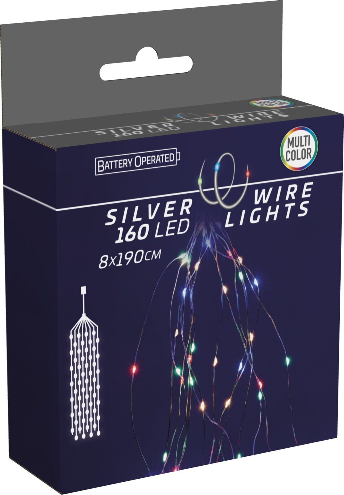 Perdea lumini, 160 led-uri, 1.9 m, iluminare color