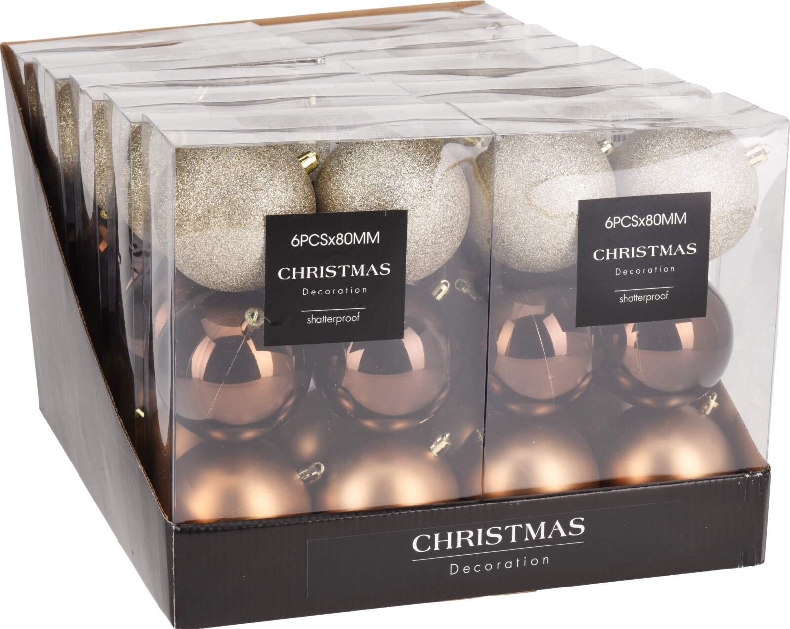 Set globuri brad , 6 bucati, amber