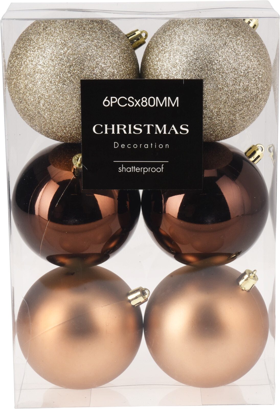 Set globuri brad , 6 bucati, amber