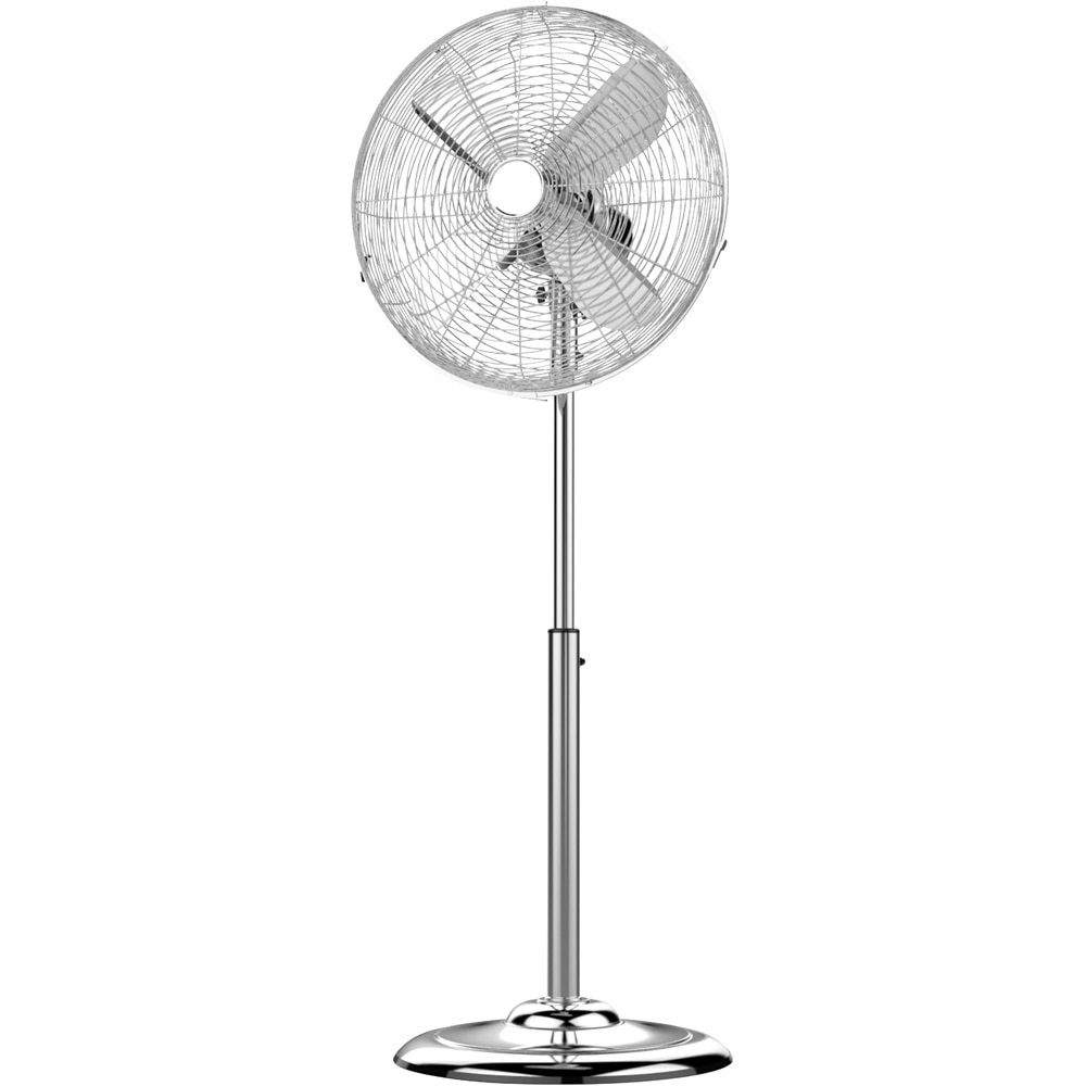 Ventilator cu picior, 3 trepte de viteza, 45W, argintiu