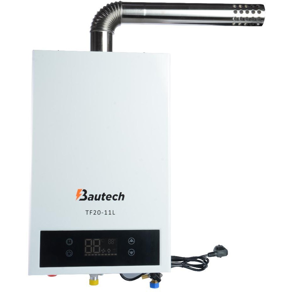 Instant apa calda pe gaz BAUTECH 129-156, gaz natural, 11l/min, aprindere electronica, alb