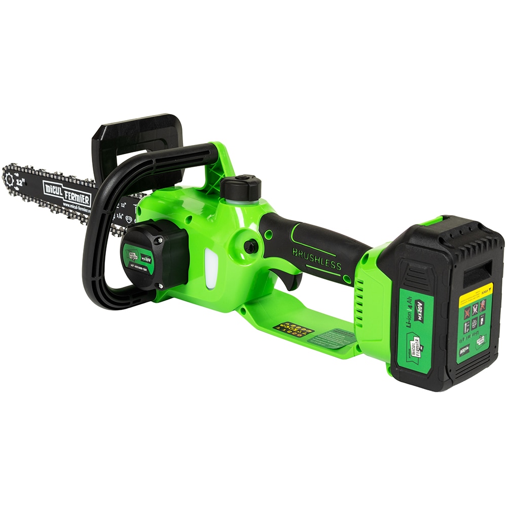 Fierastrau electric cu lant (Drujba) MICUL FERMIER MF20V, 4Ah, 1200W, 30cm