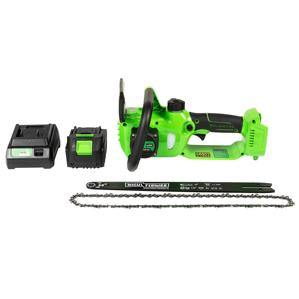 Fierastrau electric cu lant (Drujba) MICUL FERMIER MF20V, 4Ah, 1200W, 30cm