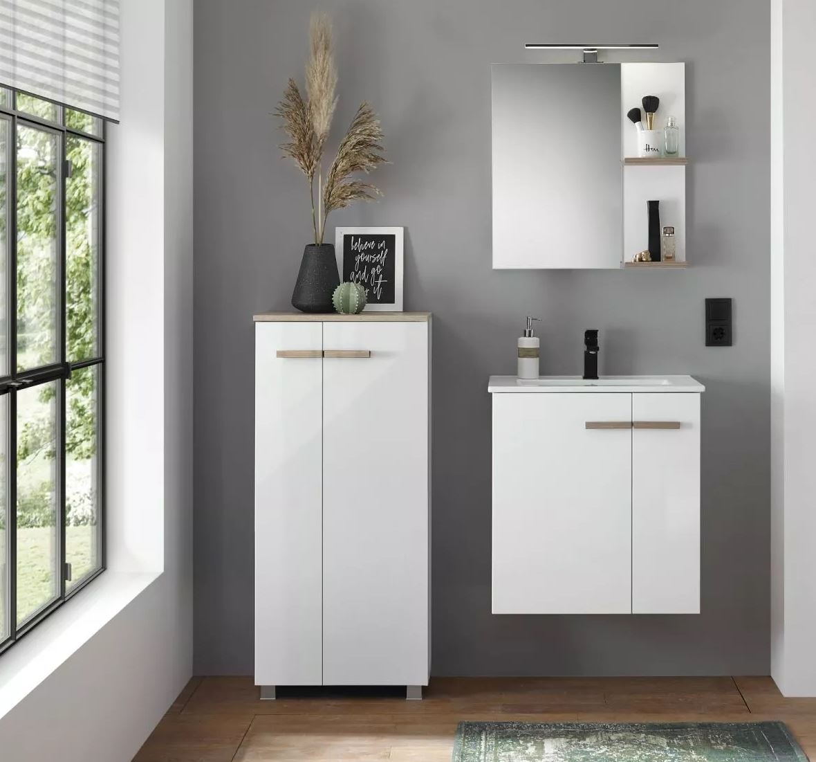 Set mobilier baie, alb, 65 cm  Paxos