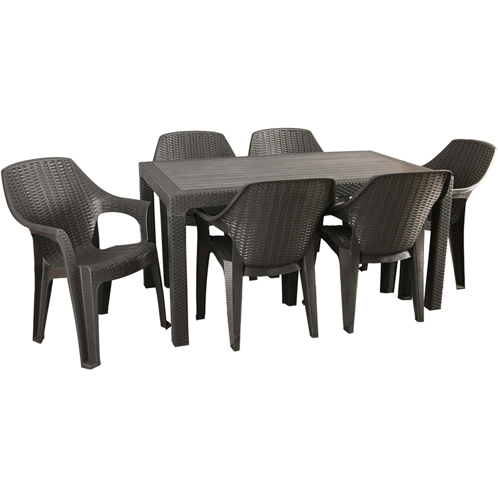 Scaun gradina Outdoor Living, plastic, 55 x 62 x 84 cm, gri antracit