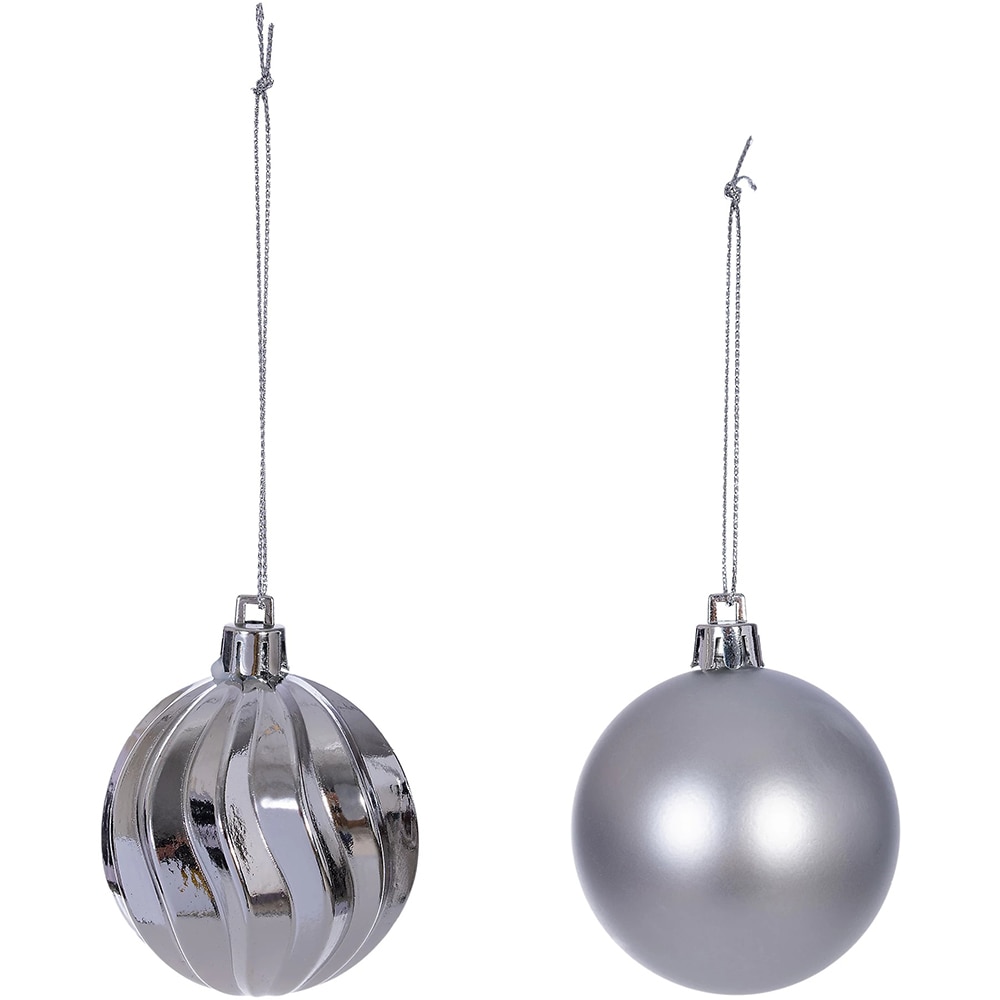Set globuri, 6 cm, argintiu, 8 bucati