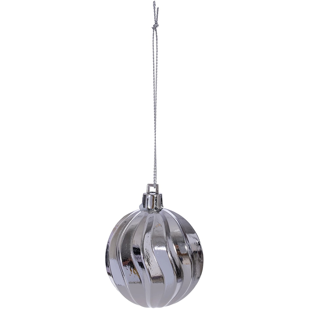 Set globuri, 6 cm, argintiu, 8 bucati