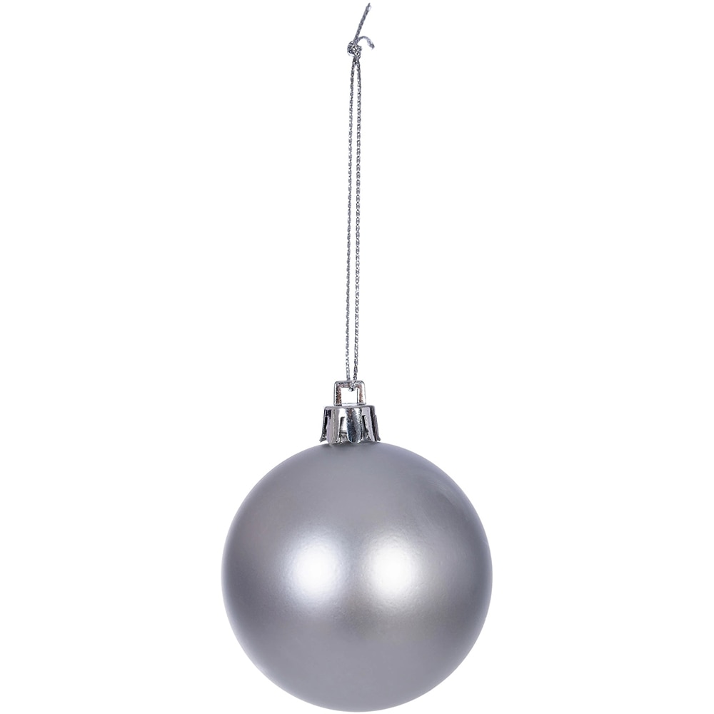 Set globuri, 6 cm, argintiu, 8 bucati