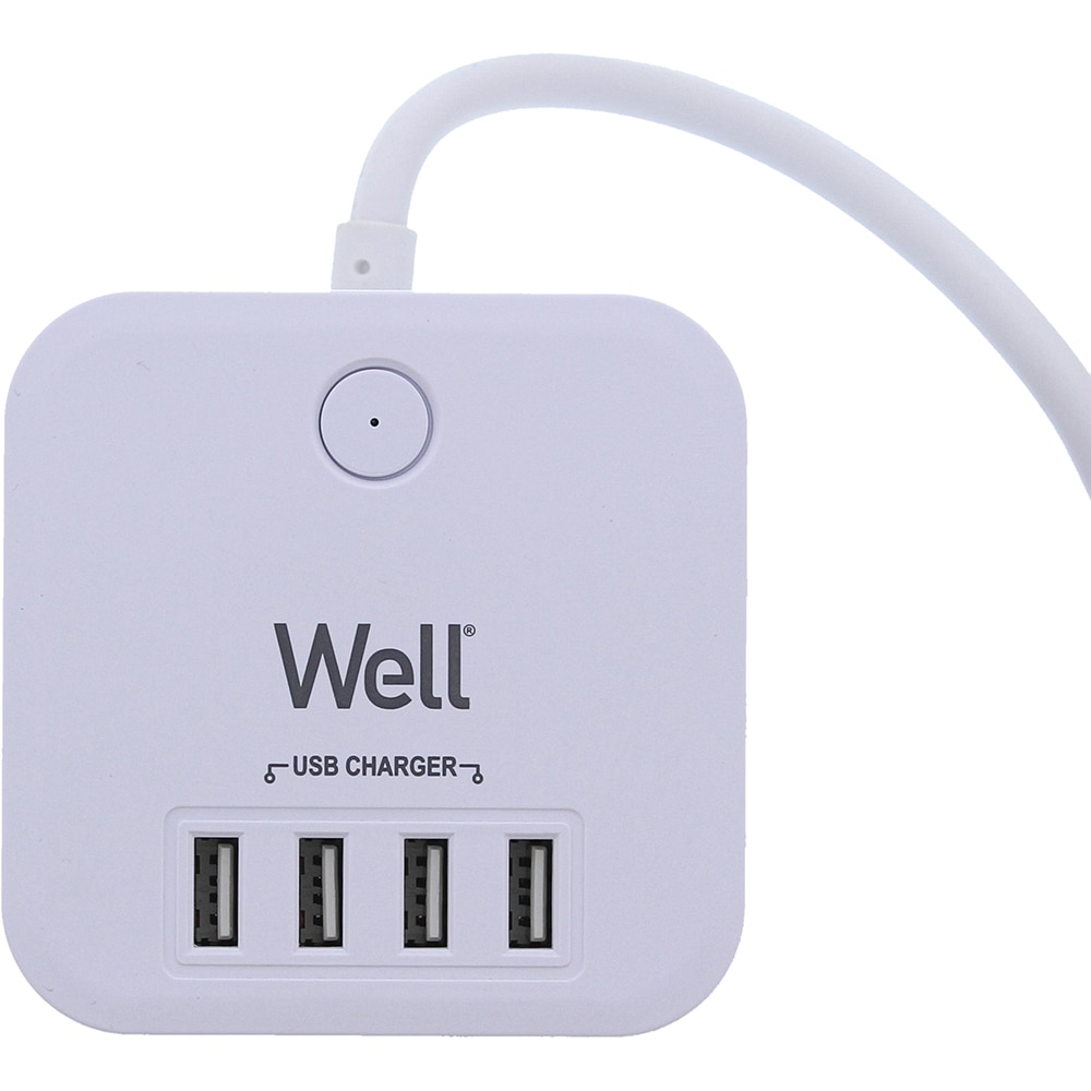 Prelungitor WELL EXTS-3S3M-PROT/USB4, 3 prize, 3500W, IP20, 3m, alb