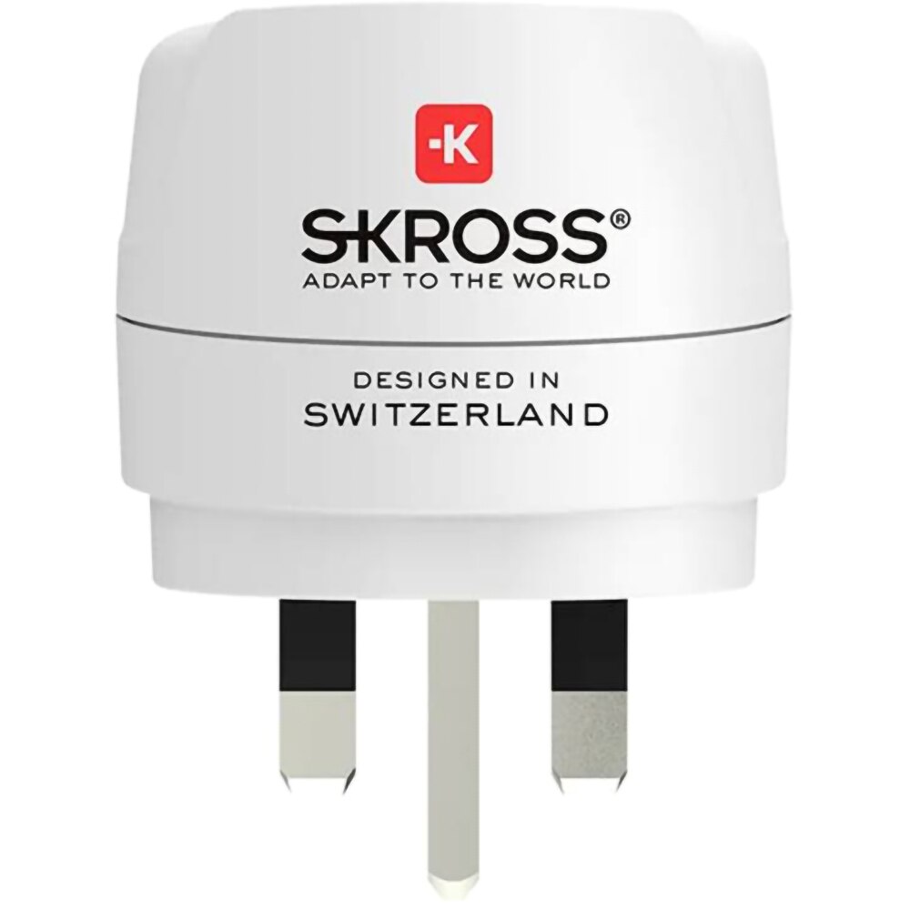 Adaptor priza SKROSS 1.500230C-E, EU-UK, plastic, alb