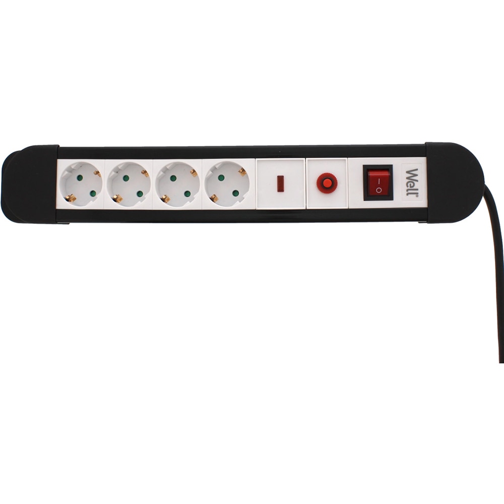 Prelungitor WELL EXTS-4S5M-PROT/02-WL, 4 prize, 3500W, IP20, 3m, alb