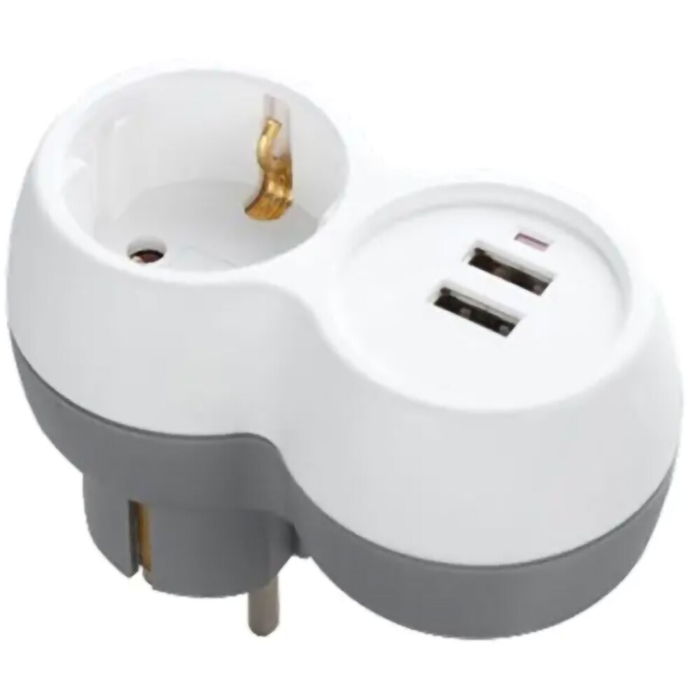 Stecher Schuko TECHNIK ELAD-SH/USB2-THK, 16A, 2x USB-A, alb