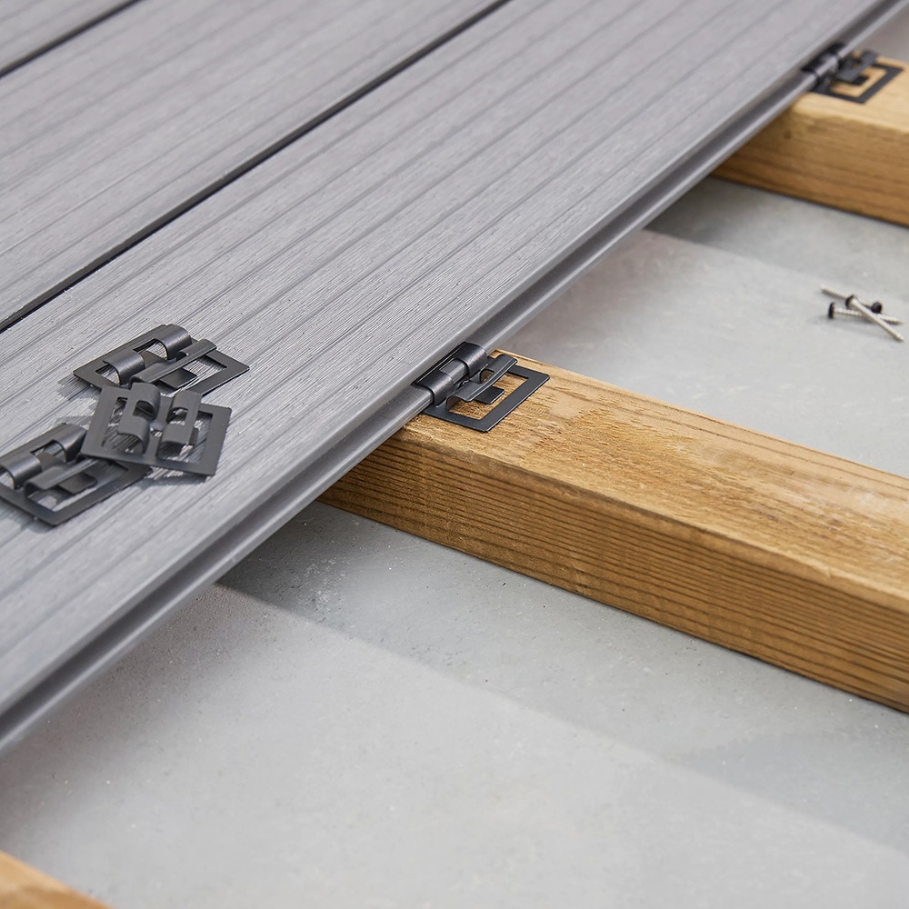 Set fixare terasa KLIKSTROM, otel inoxidabil, negru, 50 buc