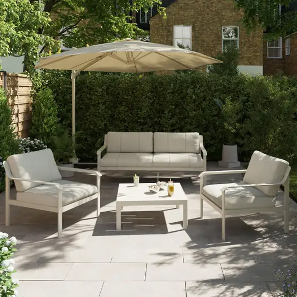 Set mobilier gradina GOODHOME Santacruz Peyote 101483106, 4 piese, gri