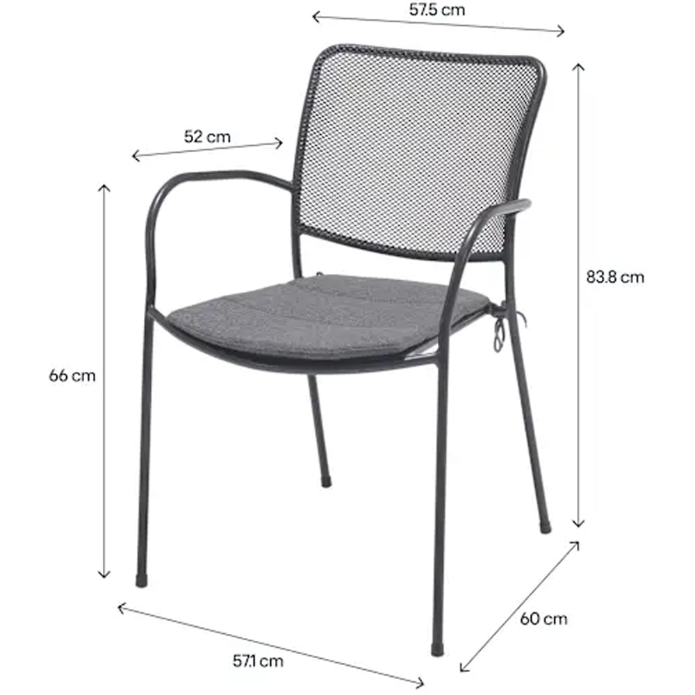 Scaun gradina GOODHOME Hania, 60 x 57.5 x 84 cm, negru