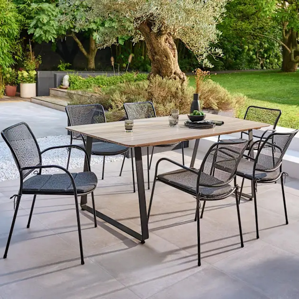 Scaun gradina GOODHOME Hania, 60 x 57.5 x 84 cm, negru