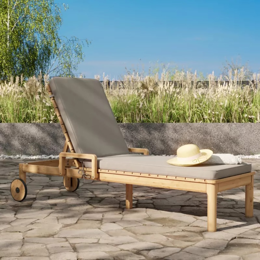 Perna pentru sezlong Tiga GOODHOME, 197 x 65 x 6 cm, poliester, gri