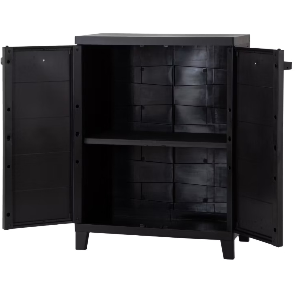 Dulap depozitare, plastic, 66 x 37 x 87 cm, negru