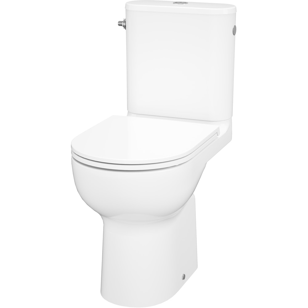 Set vas WC si rezervor GOODHOME Cavally, ceramica, evacuare orizontala, capac SoftClose, alb