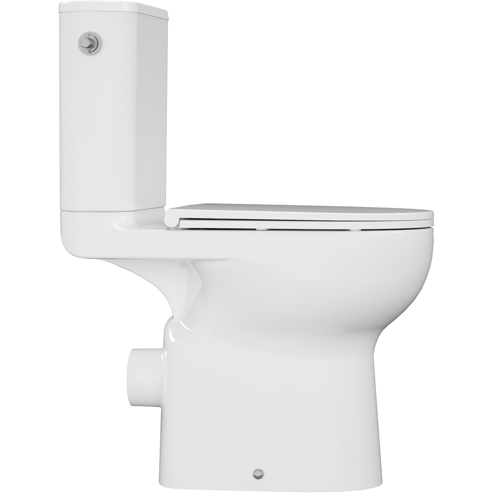 Set vas WC si rezervor GOODHOME Cavally, ceramica, evacuare orizontala, capac SoftClose, alb