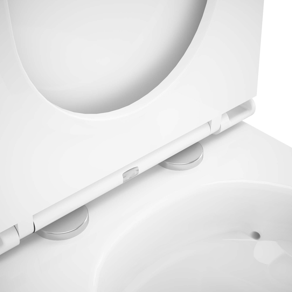 Set vas WC si rezervor GOODHOME Cavally, ceramica, evacuare orizontala, capac SoftClose, alb