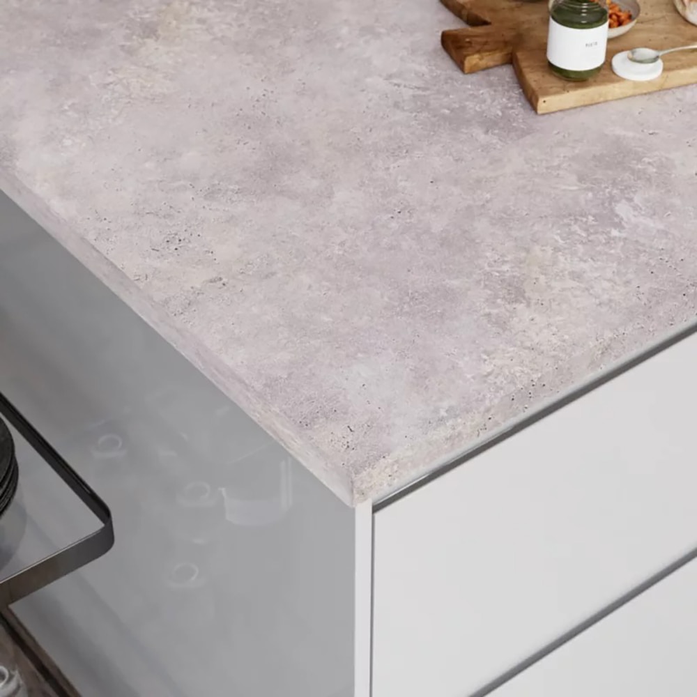 Blat bucatarie GOODHOME, 300 x 62 x 3.8 cm, PAL, gri beton