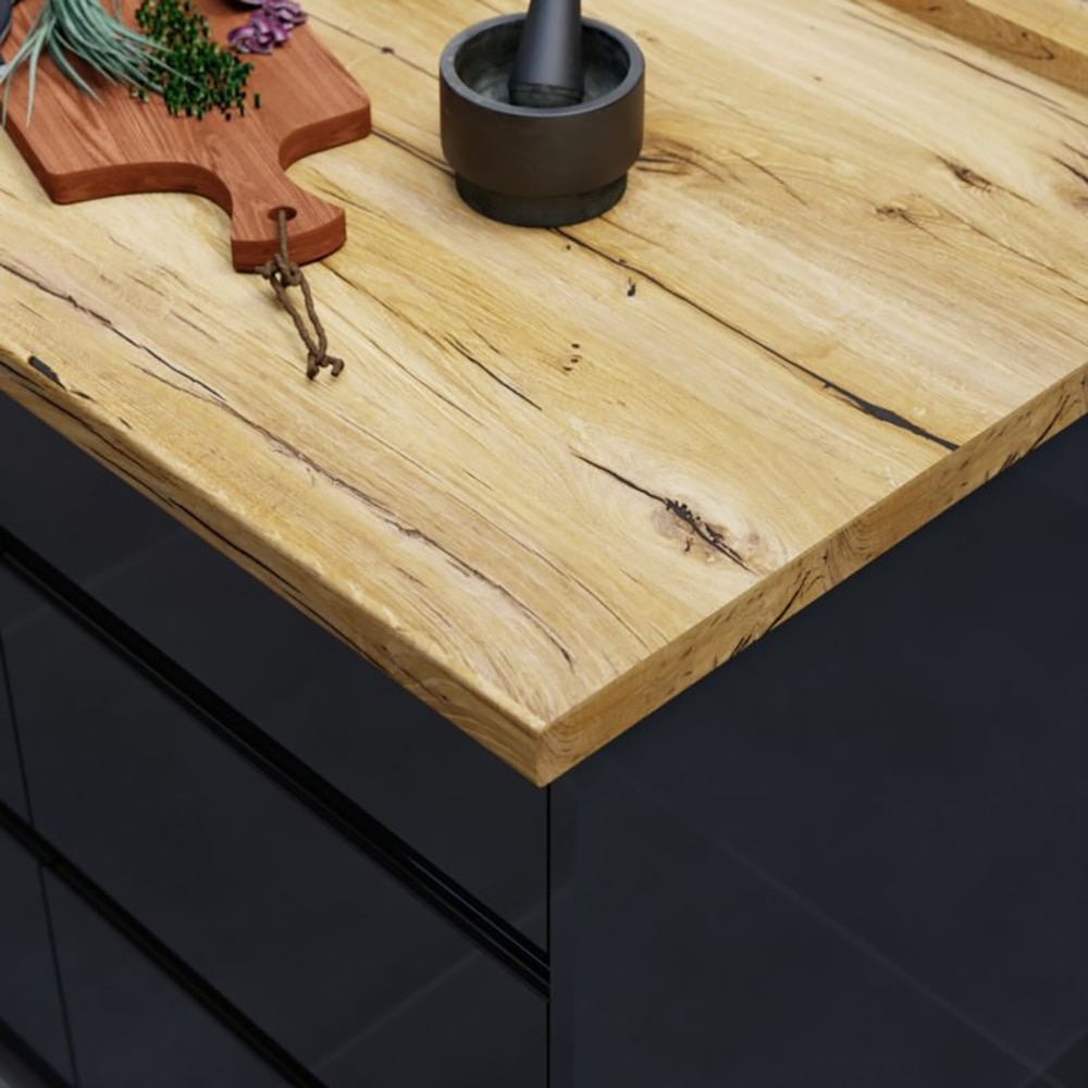 Blat bucatarie GOODHOME, 300 x 62 x 3.8 cm, PAL, maro lemn