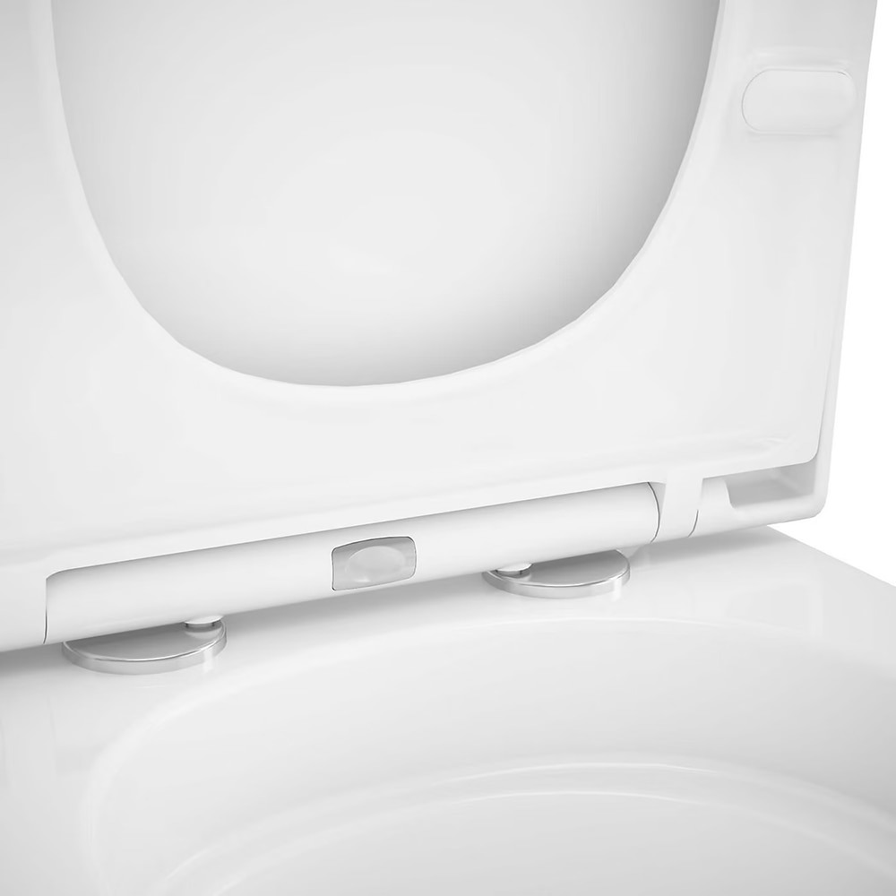 Set vas WC GoodHome Teesta, ceramica, evacuare orizontala, rezervor 3-4.5 l, Capac SoftClose, alb