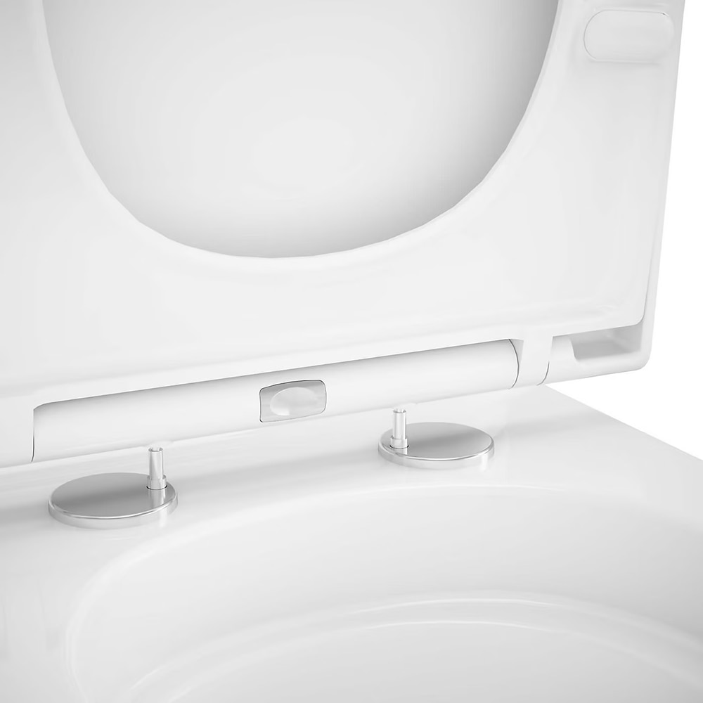 Set vas WC GoodHome Teesta, ceramica, evacuare orizontala, rezervor 3-4.5 l, Capac SoftClose, alb