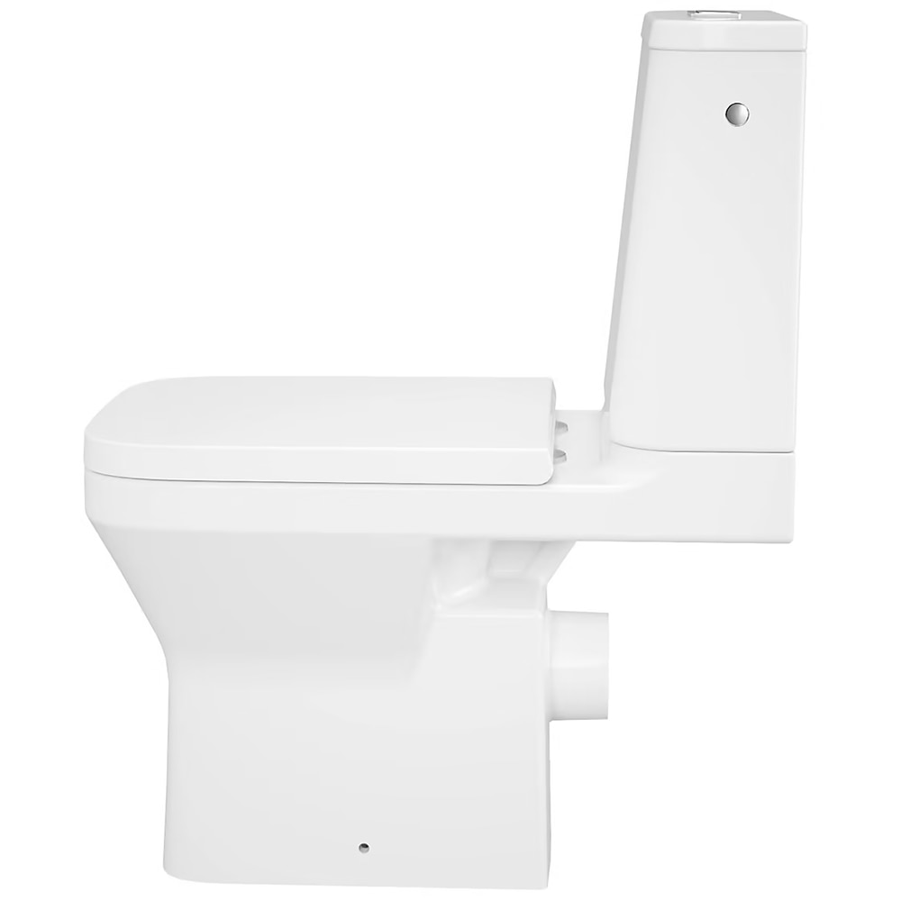 Set vas WC GoodHome Teesta, ceramica, evacuare orizontala, rezervor 3-4.5 l, Capac SoftClose, alb